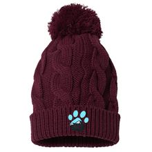 Load image into Gallery viewer, Chunk Twist Knit Beanie with Pom