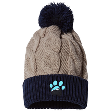 Load image into Gallery viewer, Chunk Twist Knit Beanie with Pom