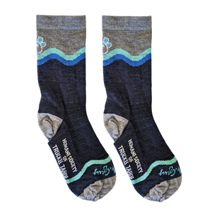 HSTT Blue Wave Wool Running Socks